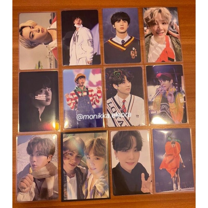 Photocard suga tonmon yoongi tonmon, jin fm4, jk memo17, jk muster 4th,  jk fm4, suga fm5 , tihol yo
