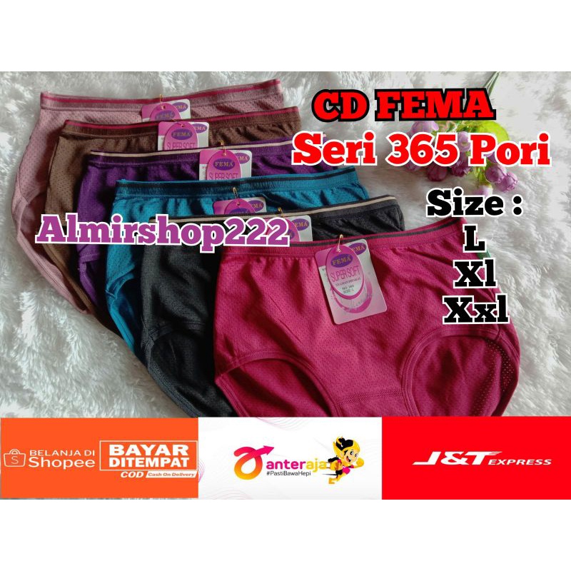 Lusinan 12 PCS CELANA DALAM WANITA FEMA  Seri 351/ 393/361/352/365/399