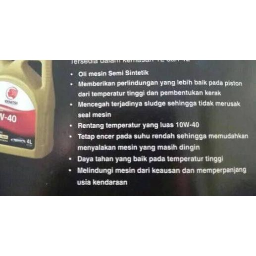 Oli Mobil Idemitsu SN CF 10W40 10W-40 10-40 10/40 10W/40 Kemasan 1 Liter