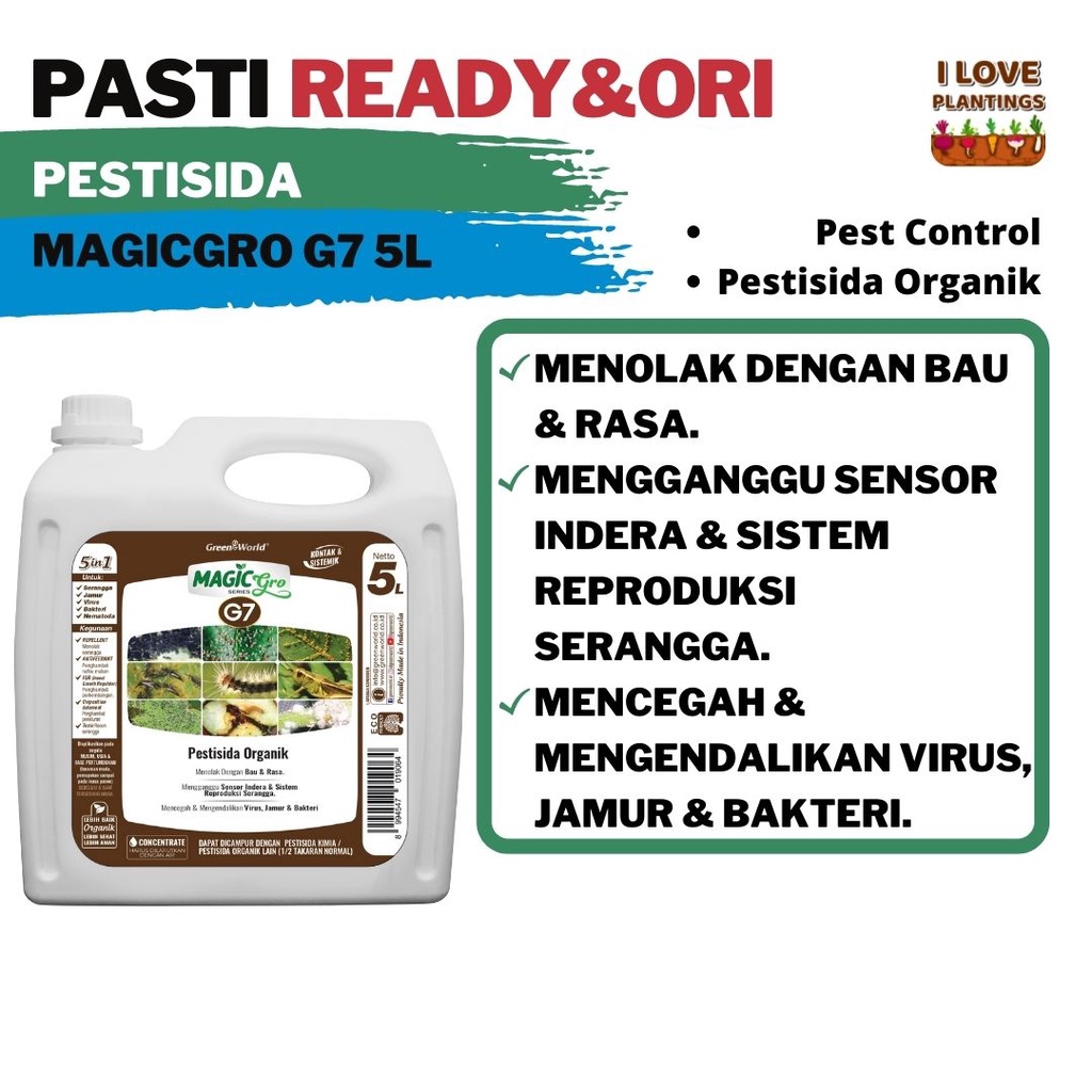Pestisida Organik Cair MAGICgro G7 5L | BioPestisida untuk serangga dan kutu-kutuan pada tanaman