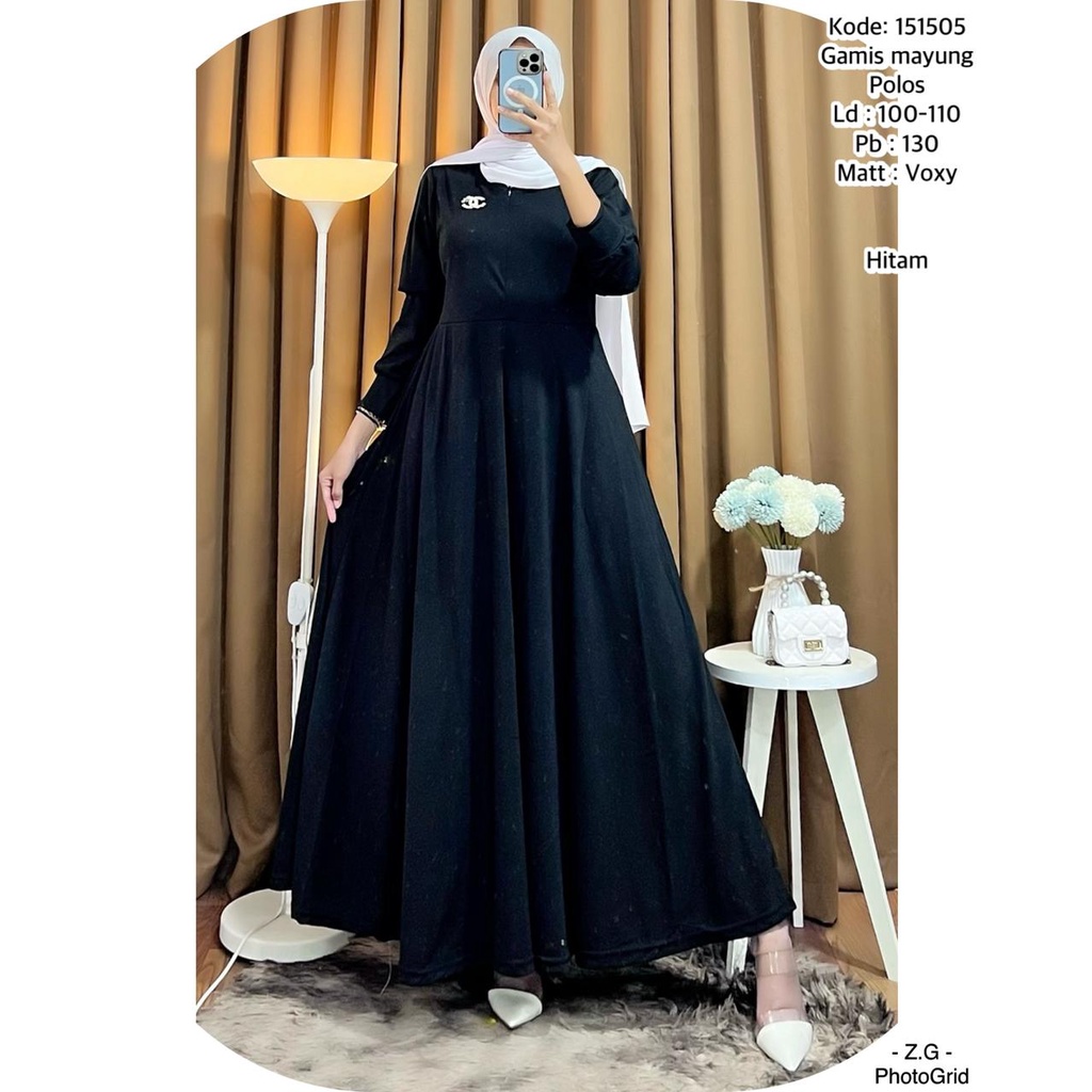 Homey Dress GAMIS Mayung Polos 151505 / 151500 - Bahan Voxy Premium - Baju Harian dan Kondangan Term
