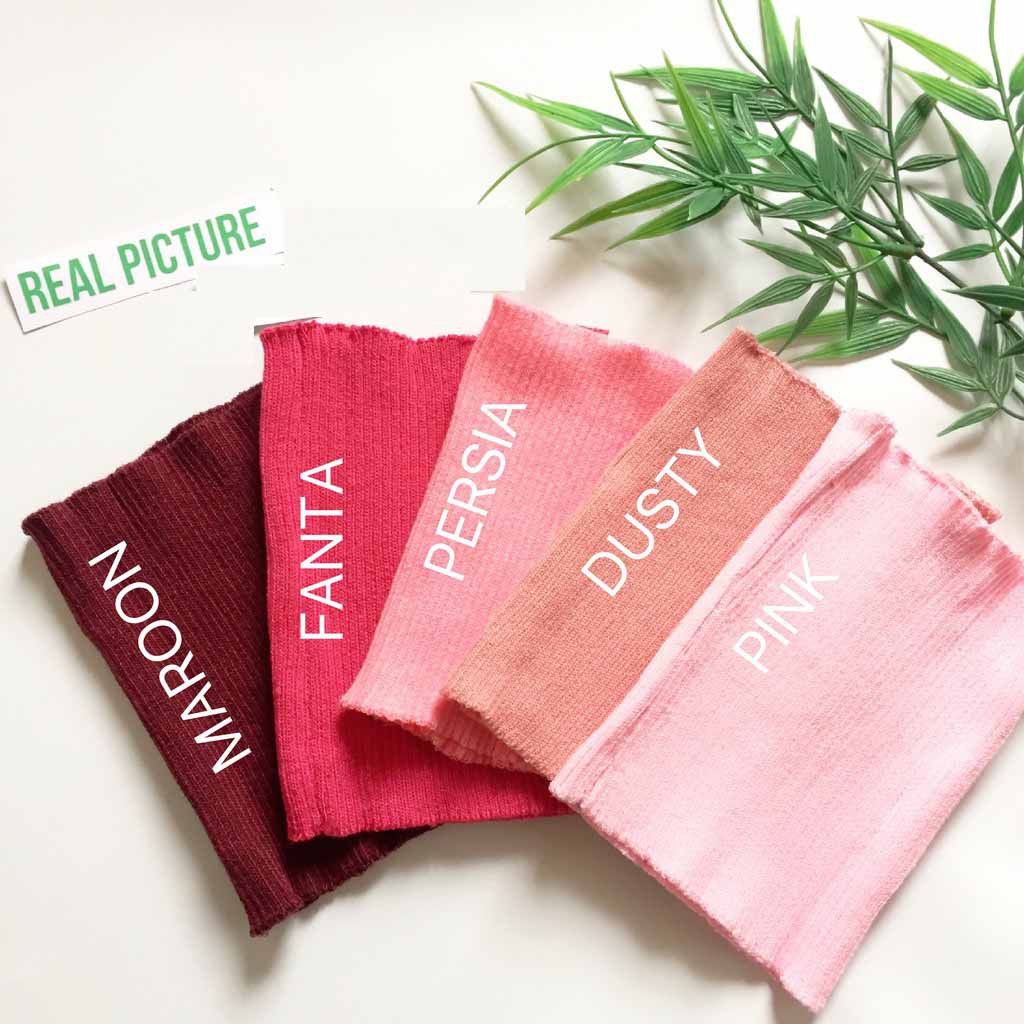 YA 013 - Bandana Rajut Salur Polos Anti Pusing Ciput Inner Hijab