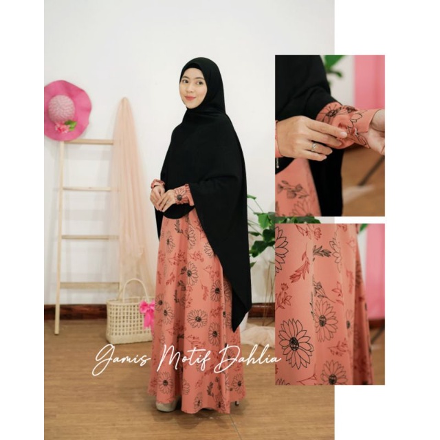 Gamis Motif Dahlia Original Hayuri