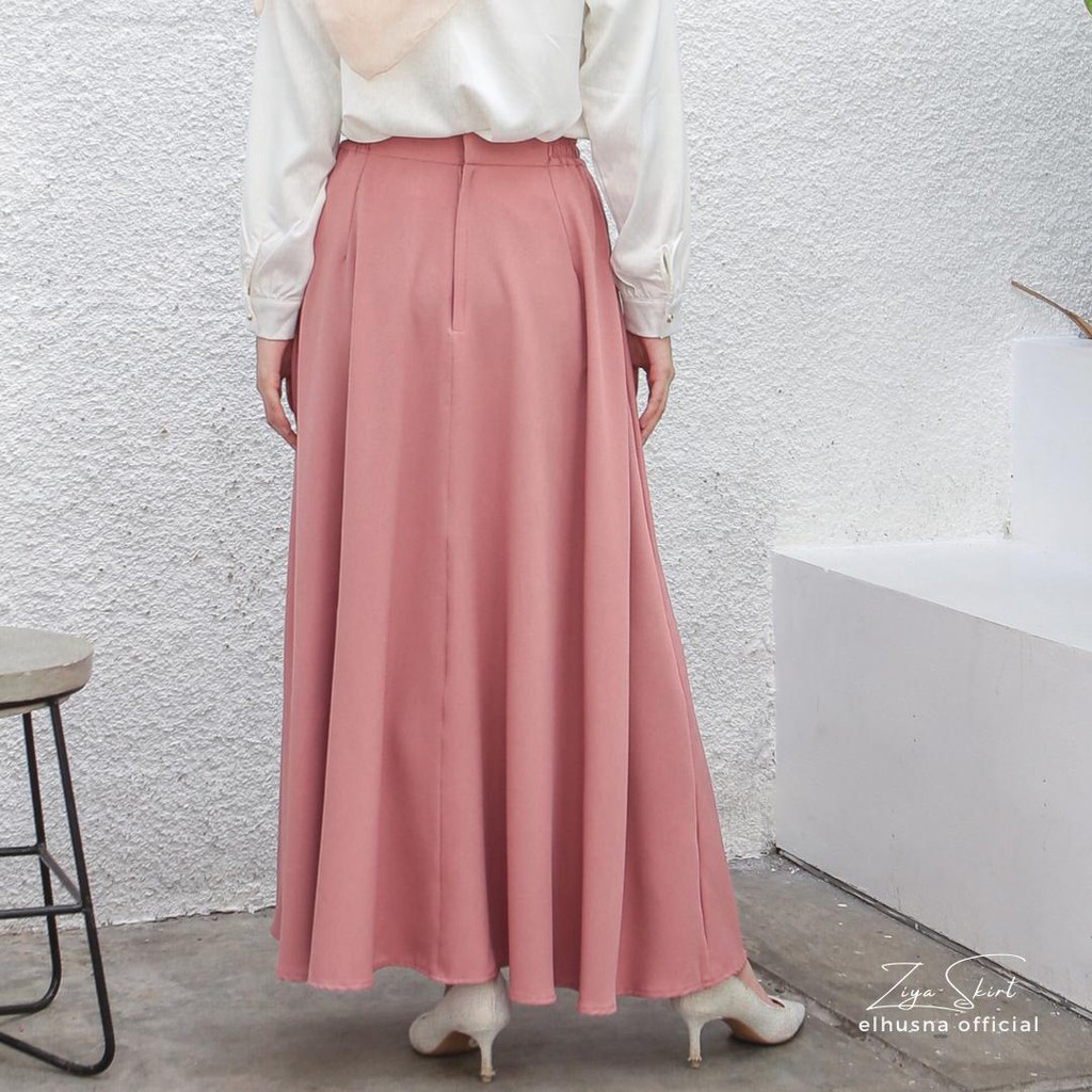 [𝐄𝐥𝐡𝐮𝐬𝐧𝐚] Ziya Skirt / rok circle / rok lebar / rok panjang / rok kerja / rok jumbo / rok A