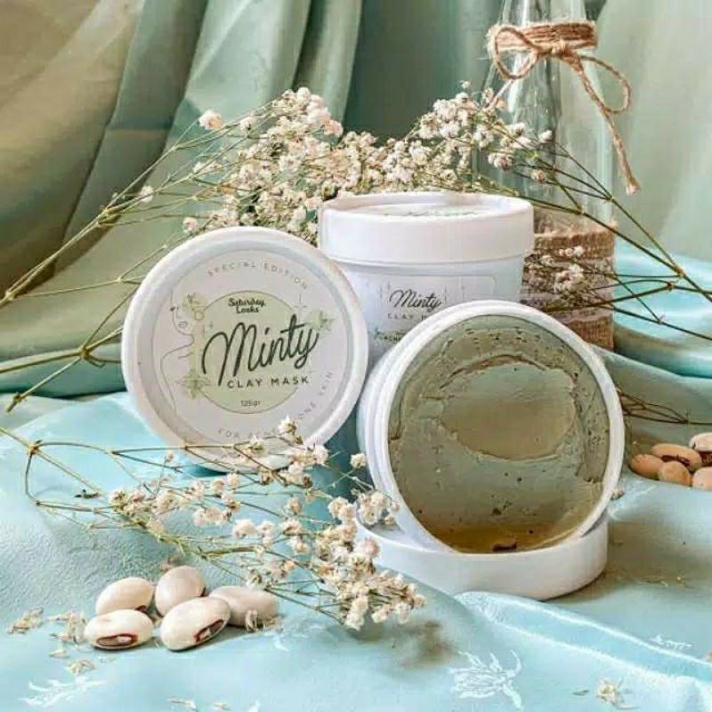 (BPOM) SATURDAY LOOKS Minty Gentle Scrub Face Mask 125gr / SATURDAY LOOKS Minty Clay Mask Face Mask