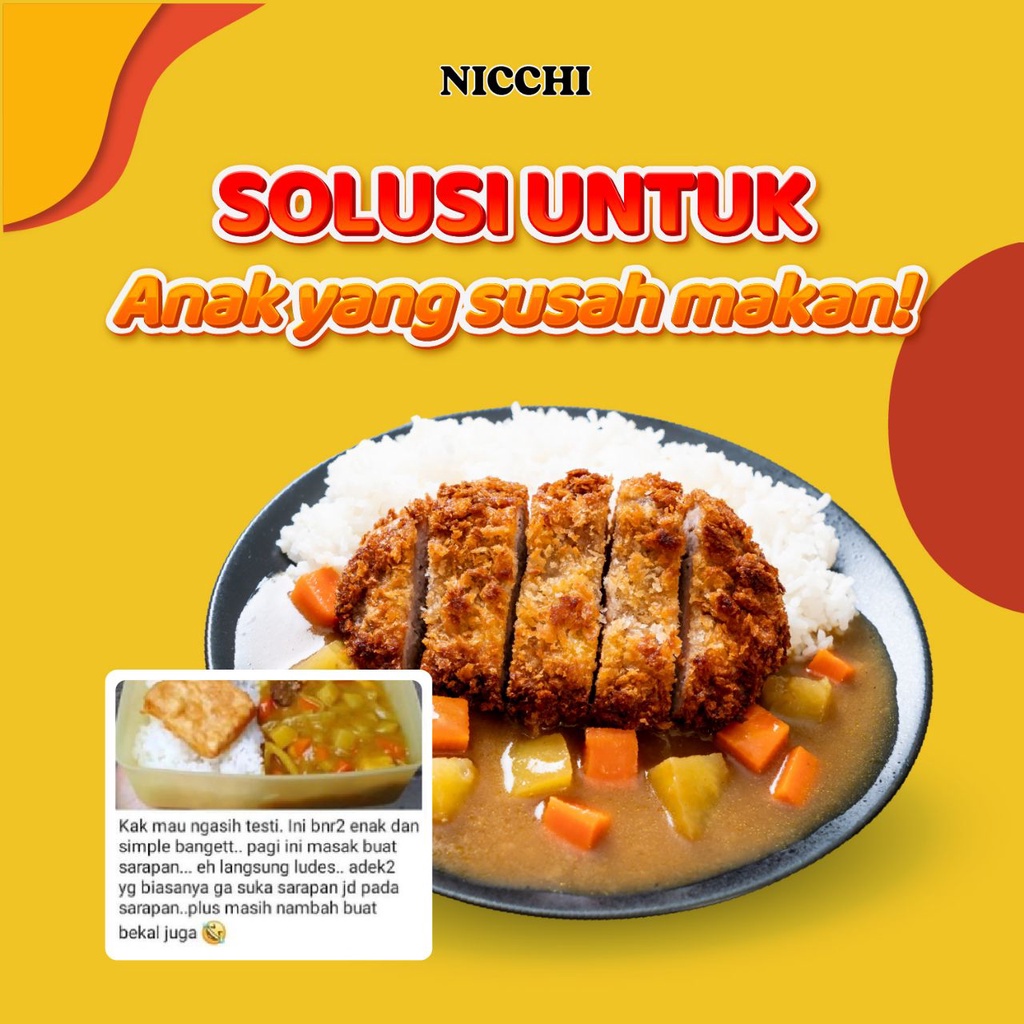 NICCHI Bumbu Kare Jepang 100g - Halal NO MSG - Sapi / Ayam / Anak - Golden Curry Bumbu Masak Instan Kari