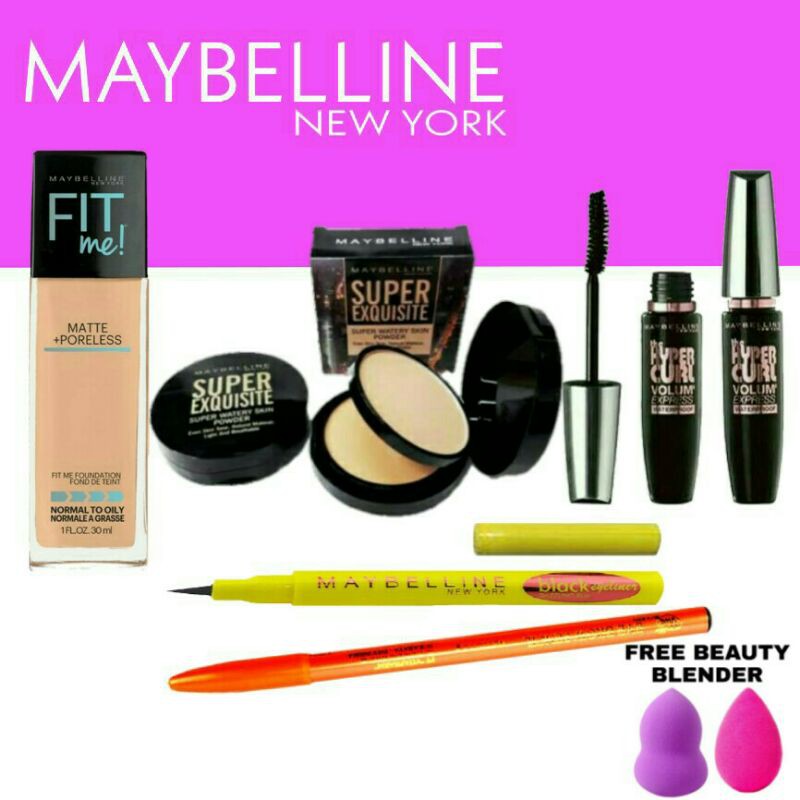 Maybelline / Paket kosmetik lengkap murah / Paket kosmetik 5 In 1 maybelline