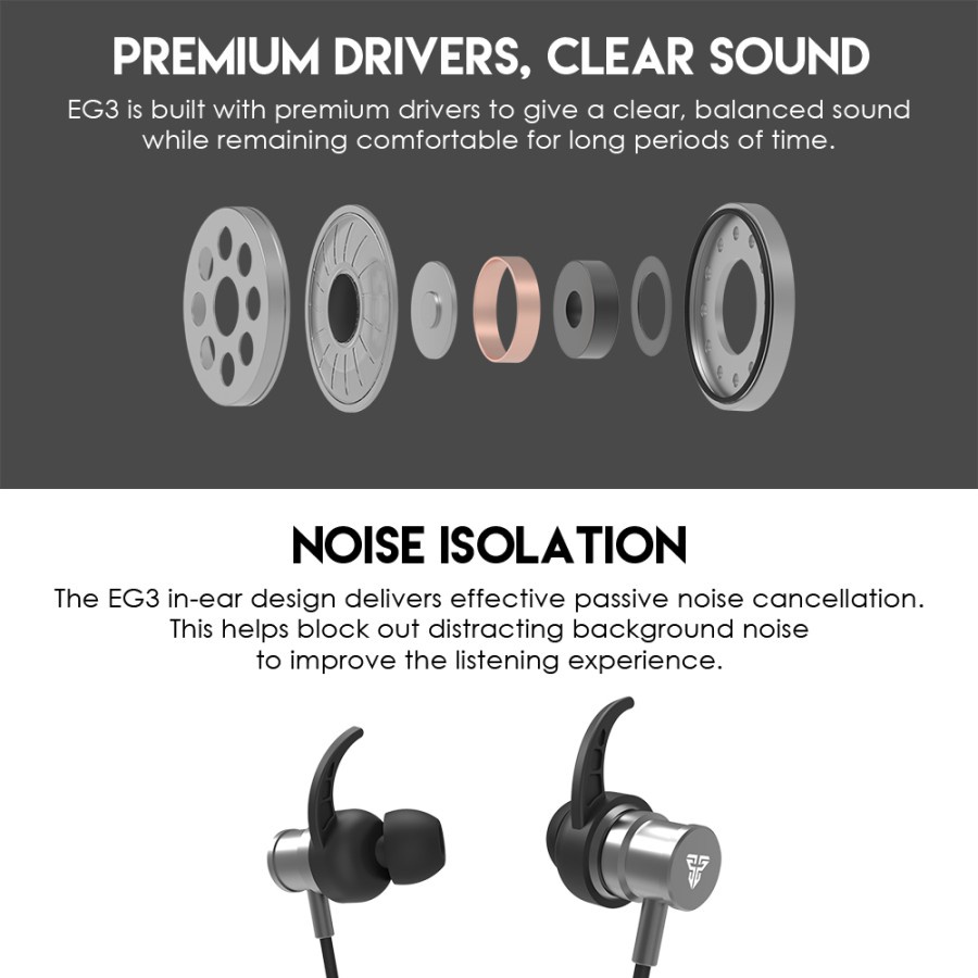 Earphone Fantech EG3 Earbuds Premium Alluminium Alloy Magnetic