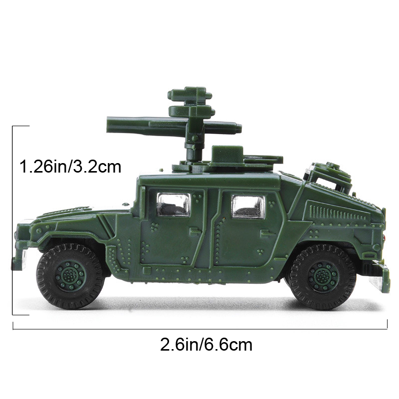 2Pcs Mainan Mobil Hummer US HMMWV 4D DIY Skala 1 / 72