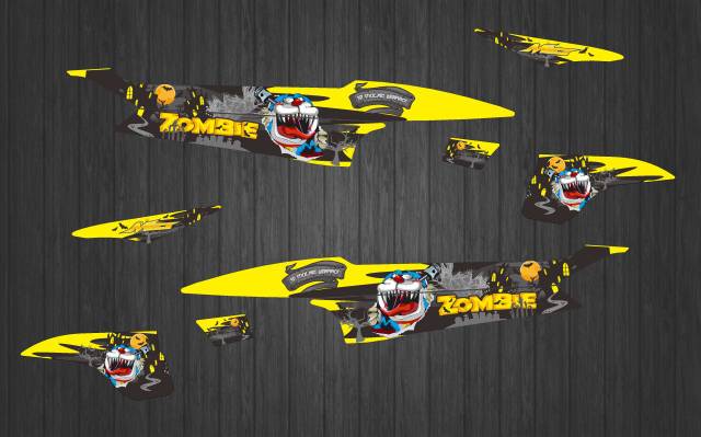 Stiker motor, striping variasi dan laminasi Mio sporty doraemon zombie