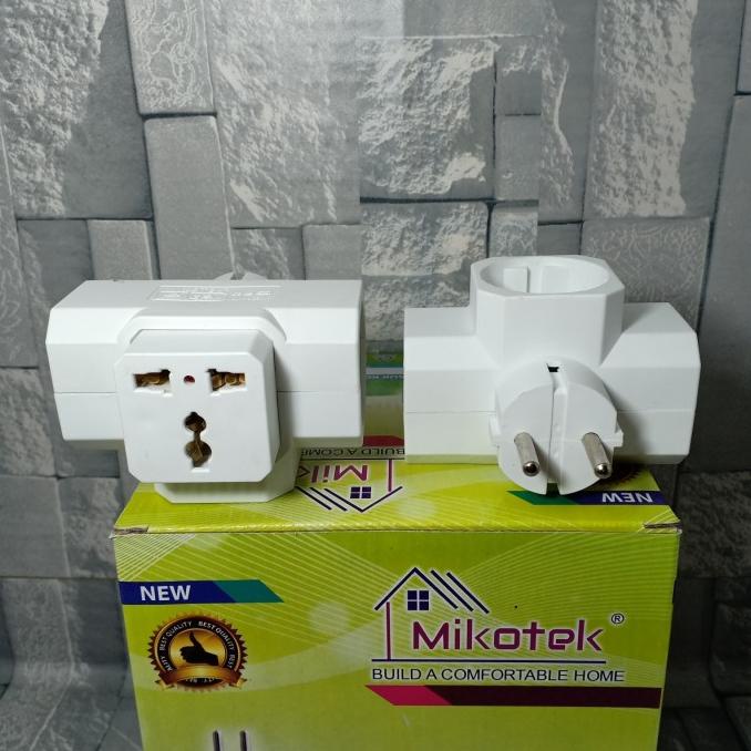 Colokan Listrik Steker T Arde Plus Colokan Kaki 3 Universal Mikotek