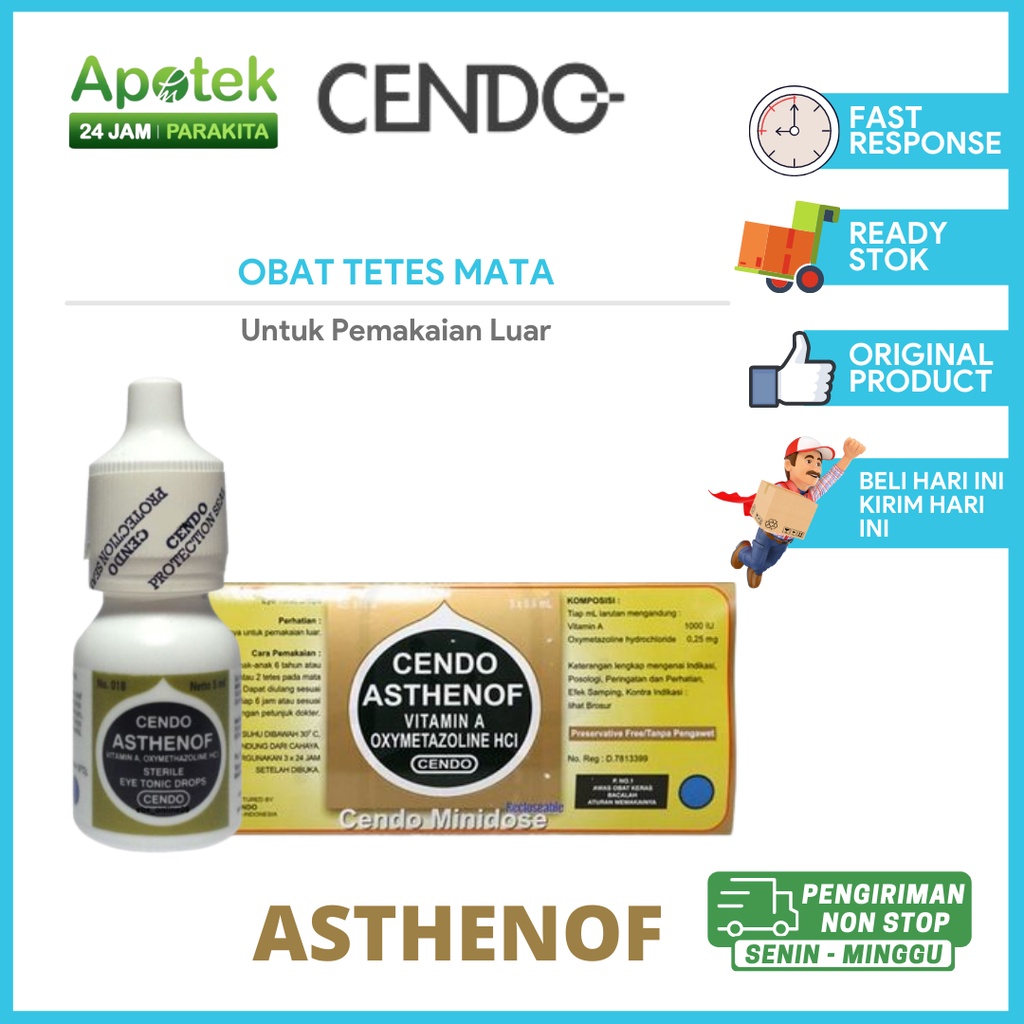 Cendo Asthenof Eye Drop / Obat Tetes Mata Untuk Gejala Mata Merah dan Iritasi Ringan