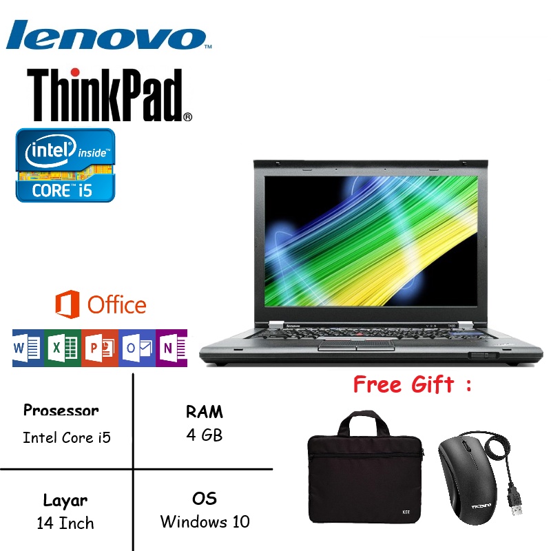 [FREE TAS] LAPTOP LENOVO THINKPAD T410 RAM 8GB MULUS BERKUALITAS