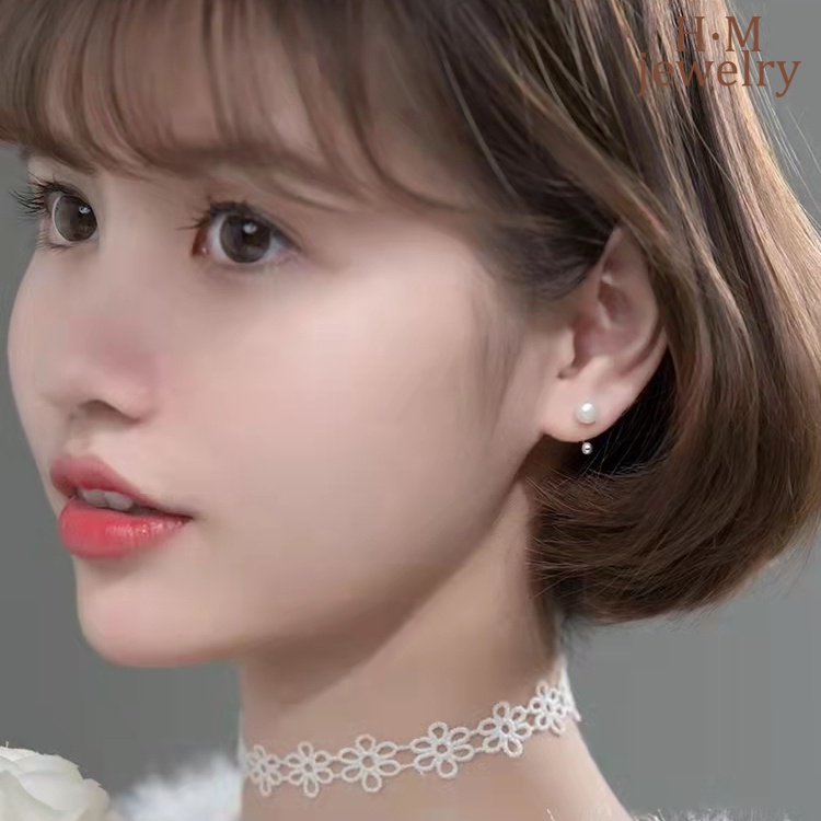 Anting Gantung Model Sekrup Twist Dengan Mutiara Gaya Retro Perancis Untuk Wanita