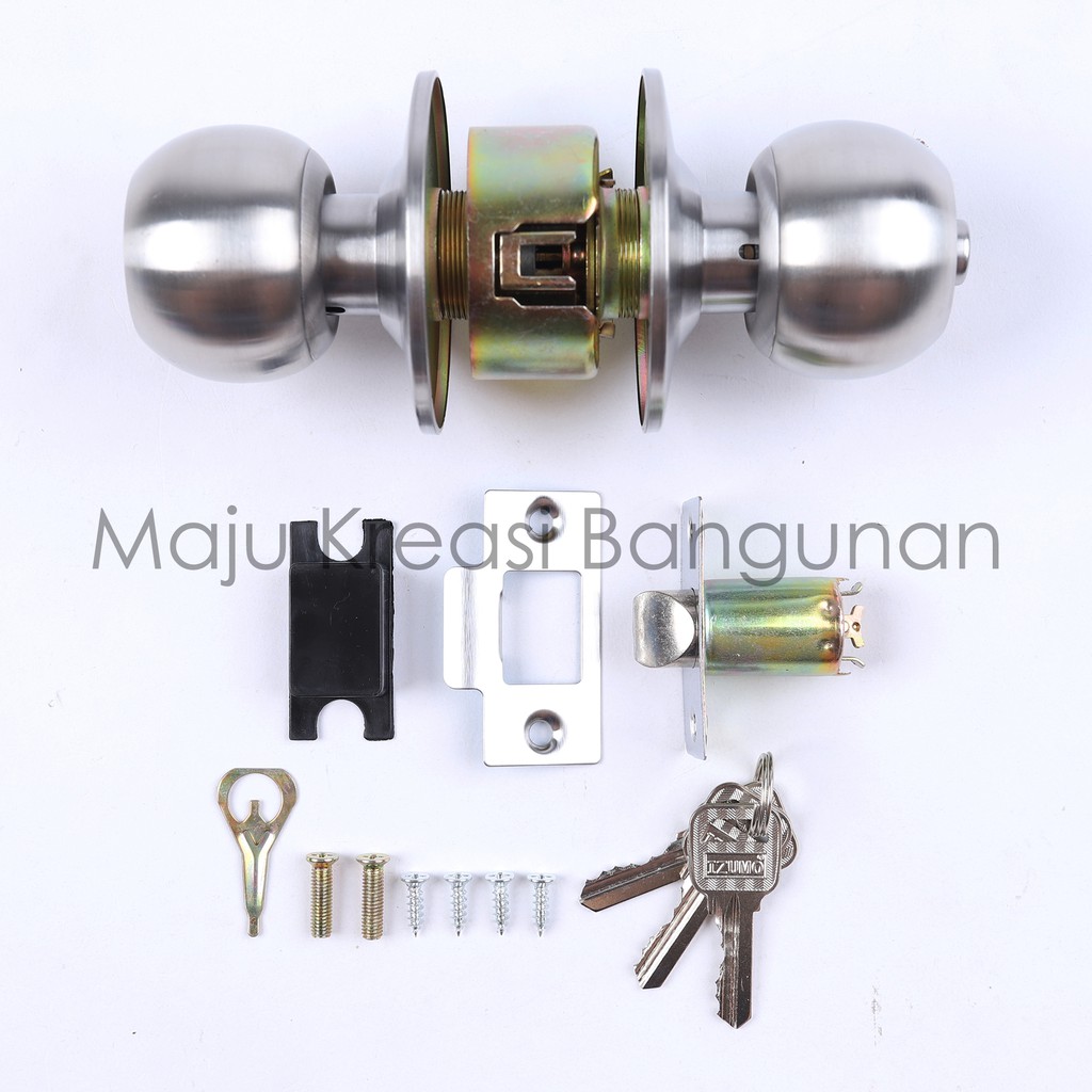 Kunci Pintu Kamar Mandi Stainless Steel Handle Bulat Gagang Putar Izumo Hendel Handel Toilet WC