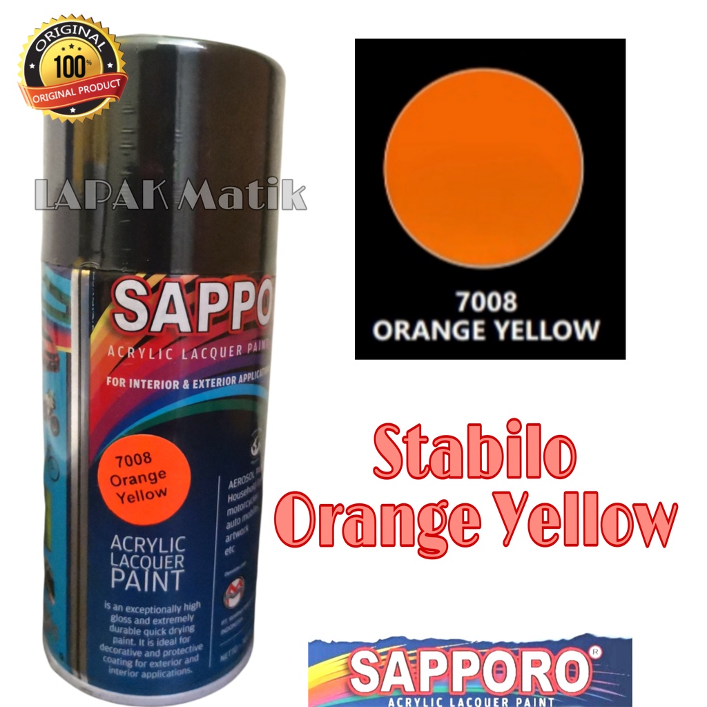 Pilok Sapporo Stabilo Orange Jeruk 7008 SCOTCHLIGHT ORANGE YELLOW 300ML