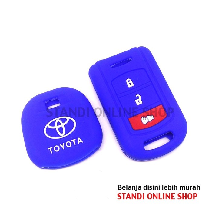 Kondom Kunci Sarung Remote Silikon Remote Cover Toyota New Rush Biru