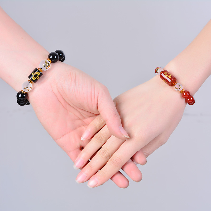 Unisex  Feng Shui Five Element Obsidian  Beads Bracelet / Wealth and Good Luck Bracelet / Lucky Colourful Natural Stone Charm Bracelets