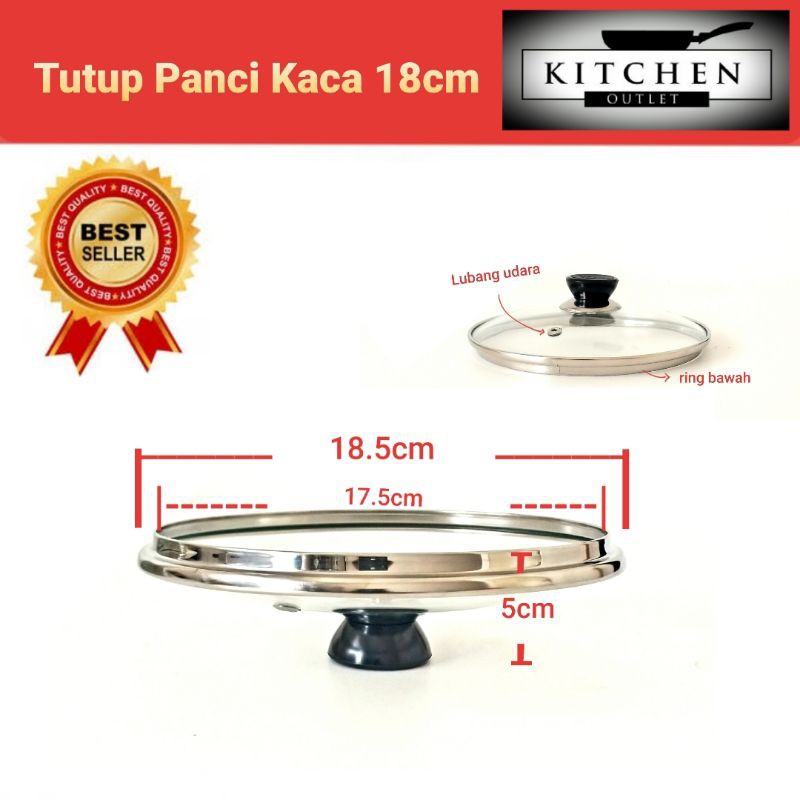 Tutup Panci Kaca 18 Cm