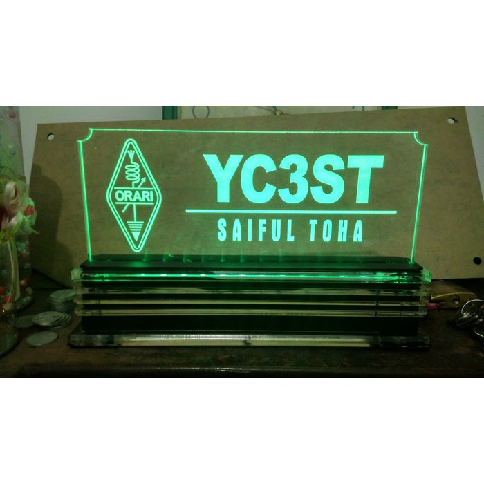 Papan Callsign ORARI & RAPI Gravir Acrylic