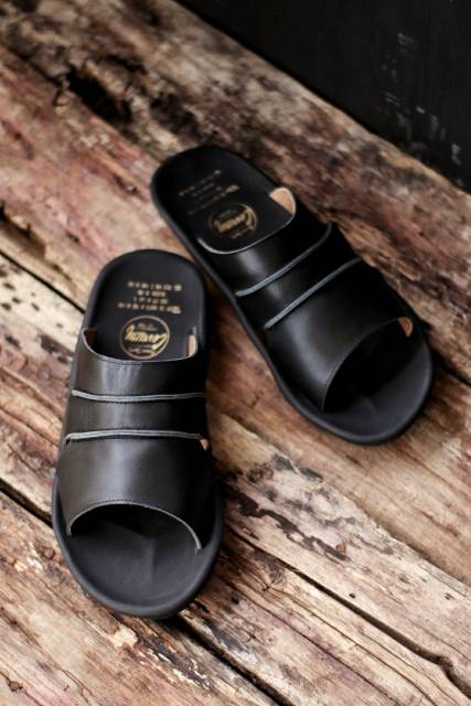 SANDAL KULIT PRIA CEVANY TAIM BLACK BROWN TAN KULIT SAPI ASLI ORIGINAL HANMADE