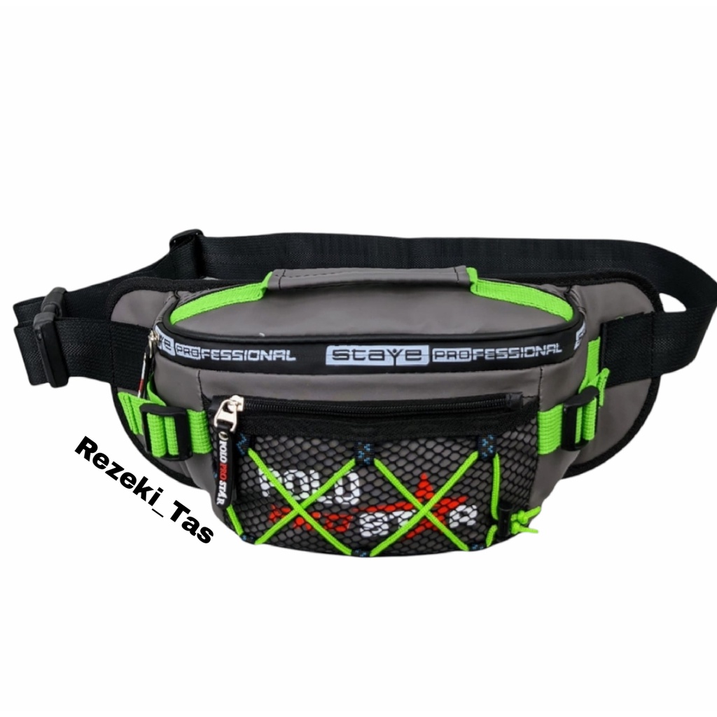 Tas Pria Waistbag Anti Air Bahan Ballon Tebal 100% Real Picture Tas Pinggang Tas Selempang Pria