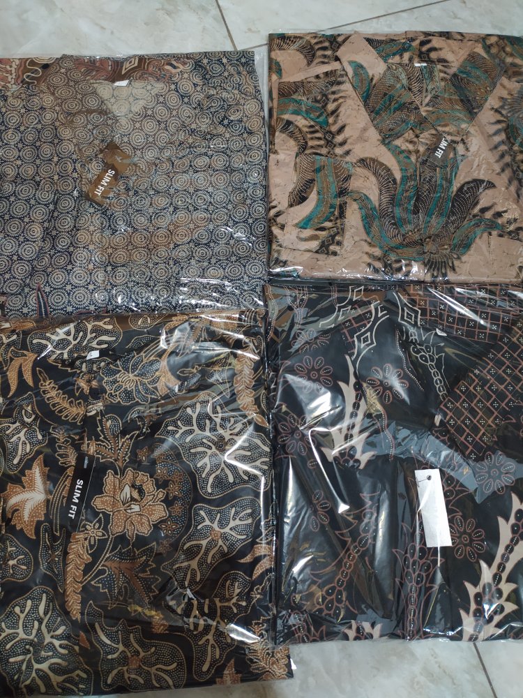 Bisa Cod) Hem Kemeja Batik Pria Slim Fit Modern Mewah Kualitas