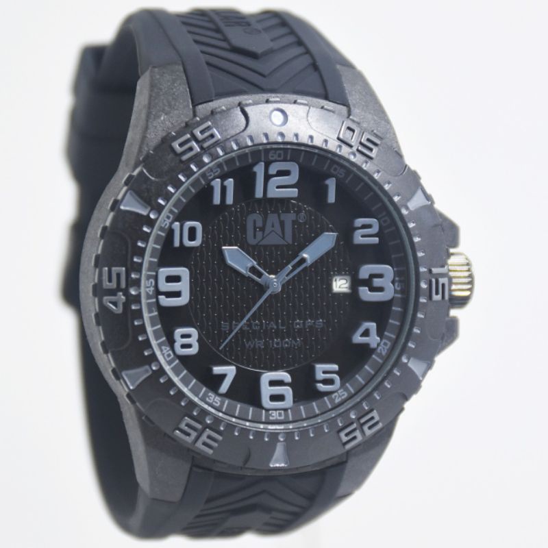 Jam tangan pria caterpillar k3.121.21.118 strap rubber original water Resistant 100m garansi resmi 2 tahun