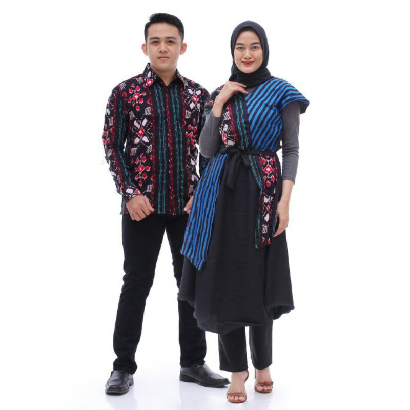 Couple dress etnik (sarimbit) dress batik brokat mix katun yunmah Motif