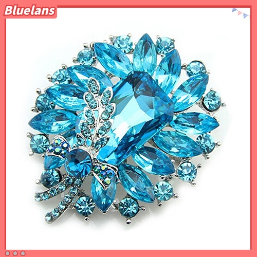 Bluelans Women Banquet Party Broach Blue Clear Rhinestone Crystal Butterfly Pin Brooch