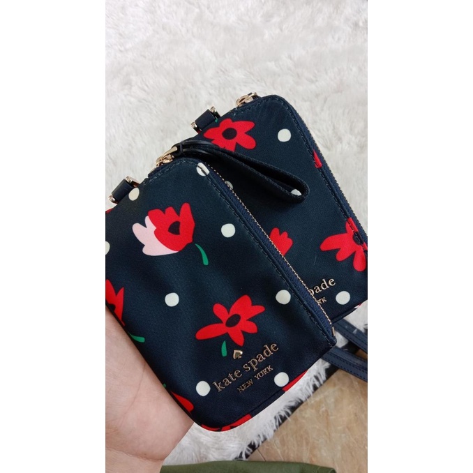 

Gantungan Name tag Kate spade chelsea nylon floral bnavy multi