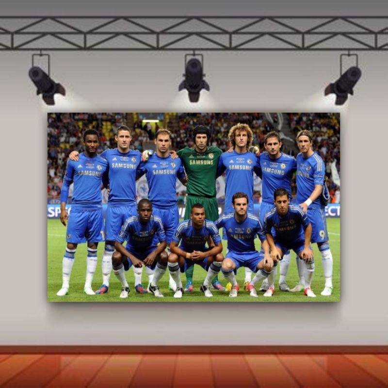 Poster dinding squad Chelsea 2012 Final uefa.