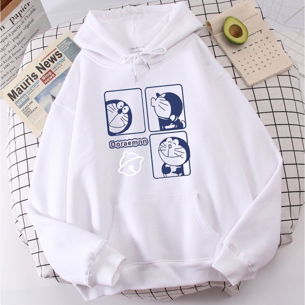 HOODIE JUMPER WANITA DORAEMON SQUARE - ATASAN TEBAL LUCU TERLARIS