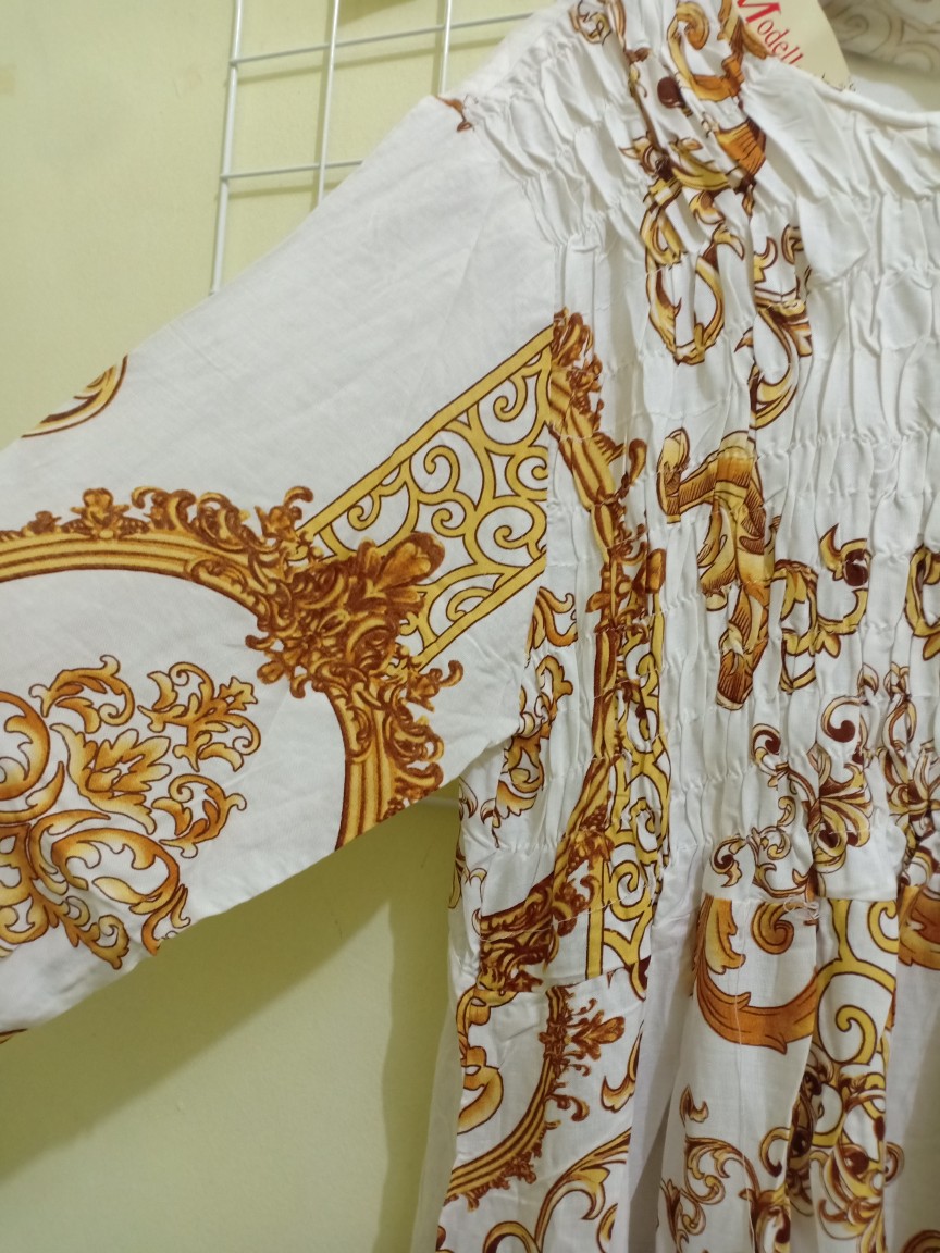 Maxy Sultan Ester Gamis Katun Rayon Xl Homey Bunga Muslim Grosir Murah Batik Serut Tali Rempel Busui