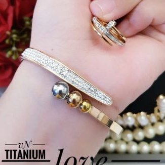 TiTanium Set gelang cincin QA3