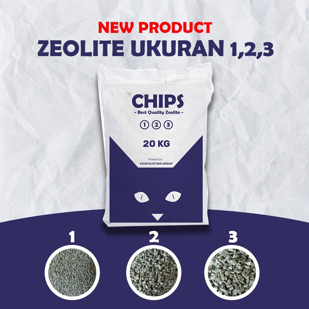 ZEOLITE CHIPS 25 KG ukuran 1,2,3 pasir kucing hamster sugar glider termurah kualitas terbaik grosir