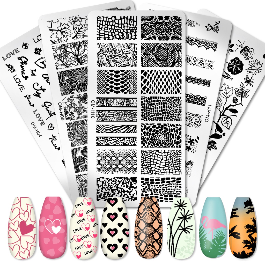 【 COD 】Jelly Stamp Nail Art /Stempel kuku atau Stampel Kuku / Nail Art Stamp Stencil Stamping Template Plate Set