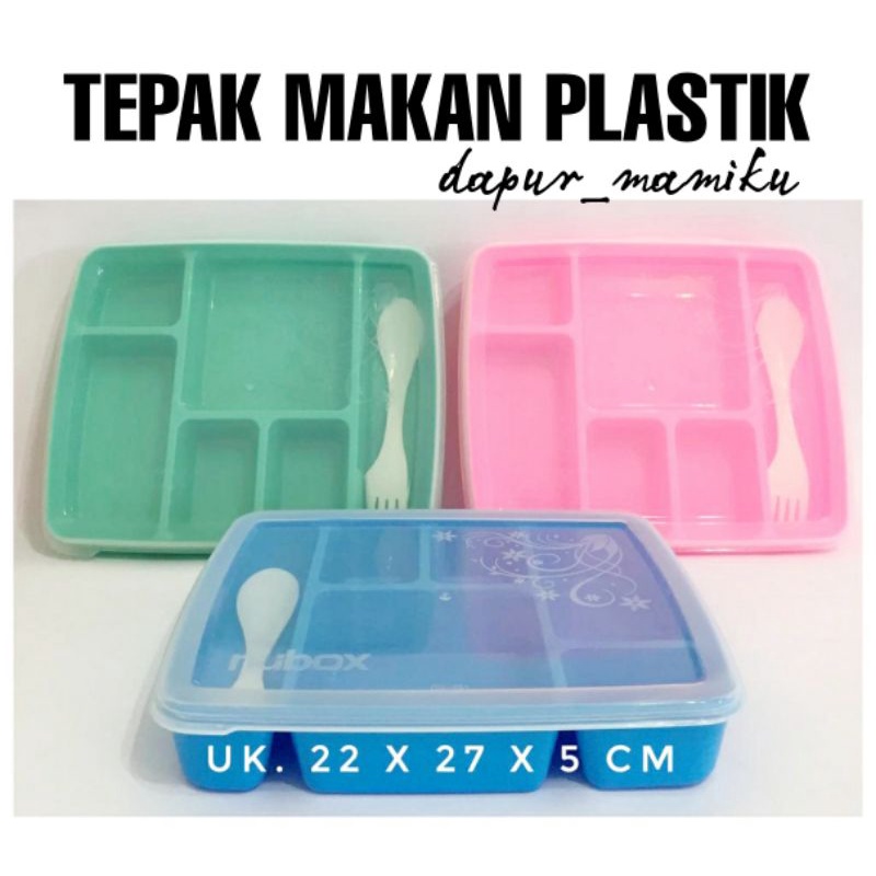 DAPURMAMI Tempat Bekal Kotak Makan Tepak Wadah Makanan Lunch Box Plastik