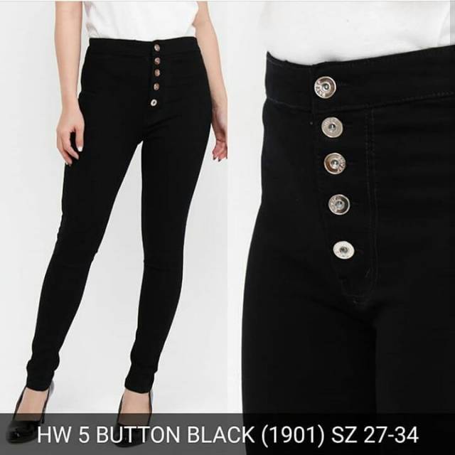 KIRANAOFFICIAL - ( COD ) celana Jeans highwaist 5 buttons ( B01 )