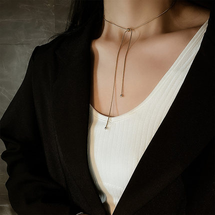 Fashion Baru adjustable Salib Baja titanium Emas 18k Perempuan Kalung