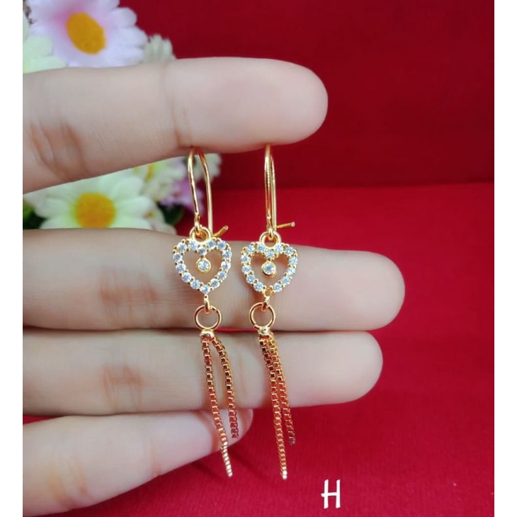 Anting juri emas muda kadar 35% perhiasan wanita dewasa emas muda kadar rendah