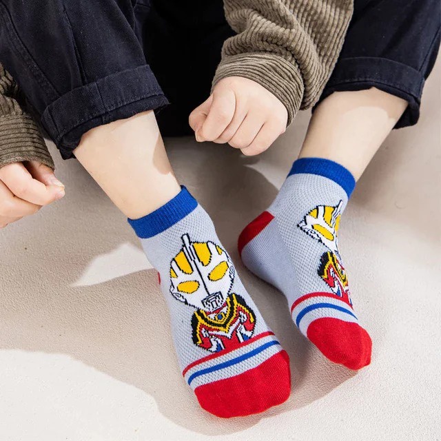 Kaos Kaki Anak Laki Laki Motif Ultramen Superhero Cowok Korea Kekinian Usia 2- 10 Tahun TK SD