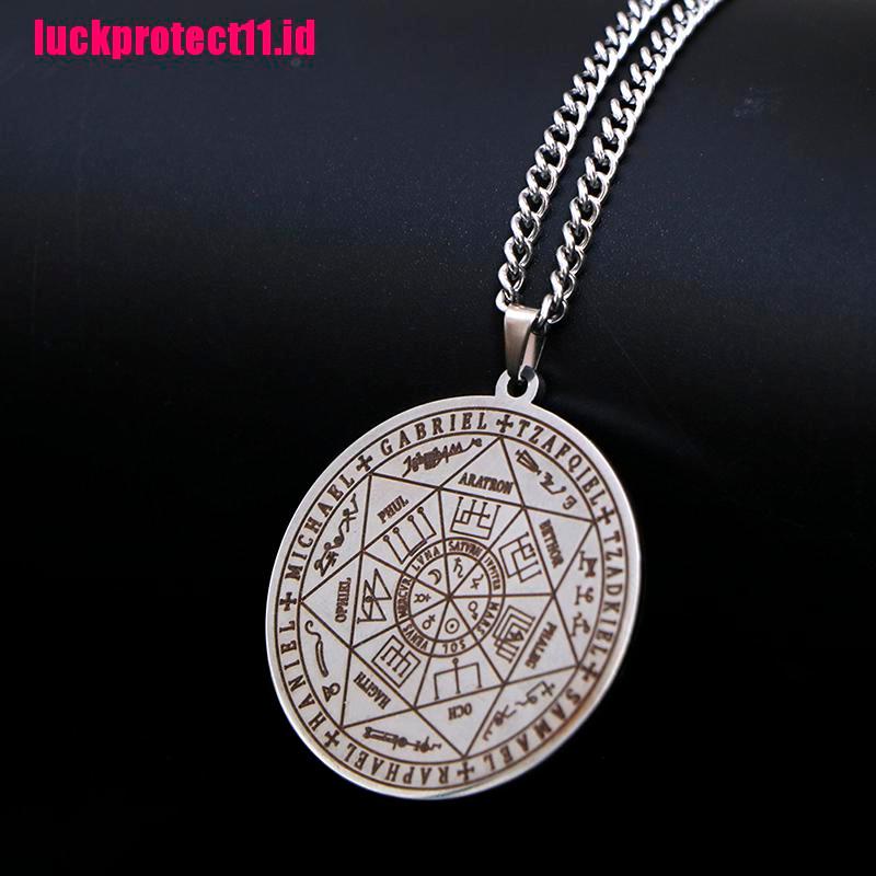 (LUCK) Kalung Tali Dengan Liontin 7 Archangels Sigil Untuk Pria