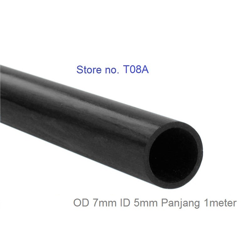 1meter Pipa karbon Tube OD 7mm ID 5mm 1meter pultrude Panahan pesawat RC Foam Gabus Aeromodeling