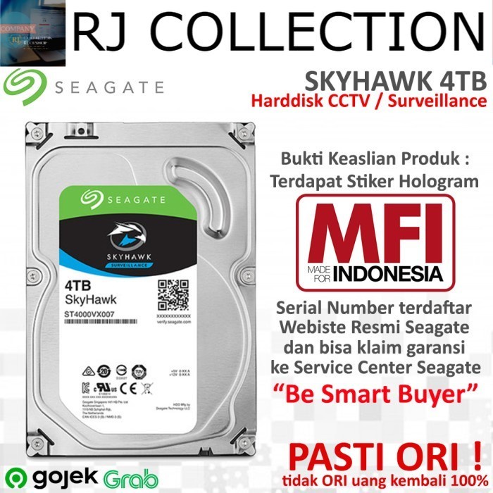 Seagate Skyhawk 4TB - HDD / Harddisk CCTV / Surveillance