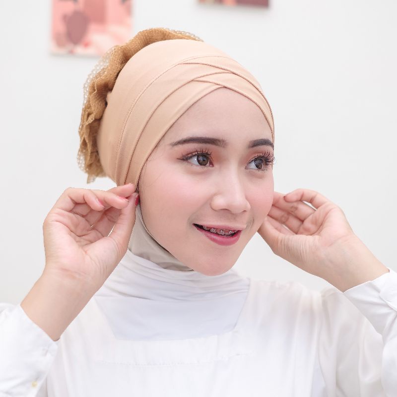 [PREMIUM] Inner Ciput Turky SILANG Iner Ciput Daleman Kerudung / aksesoris jilbab dewasa