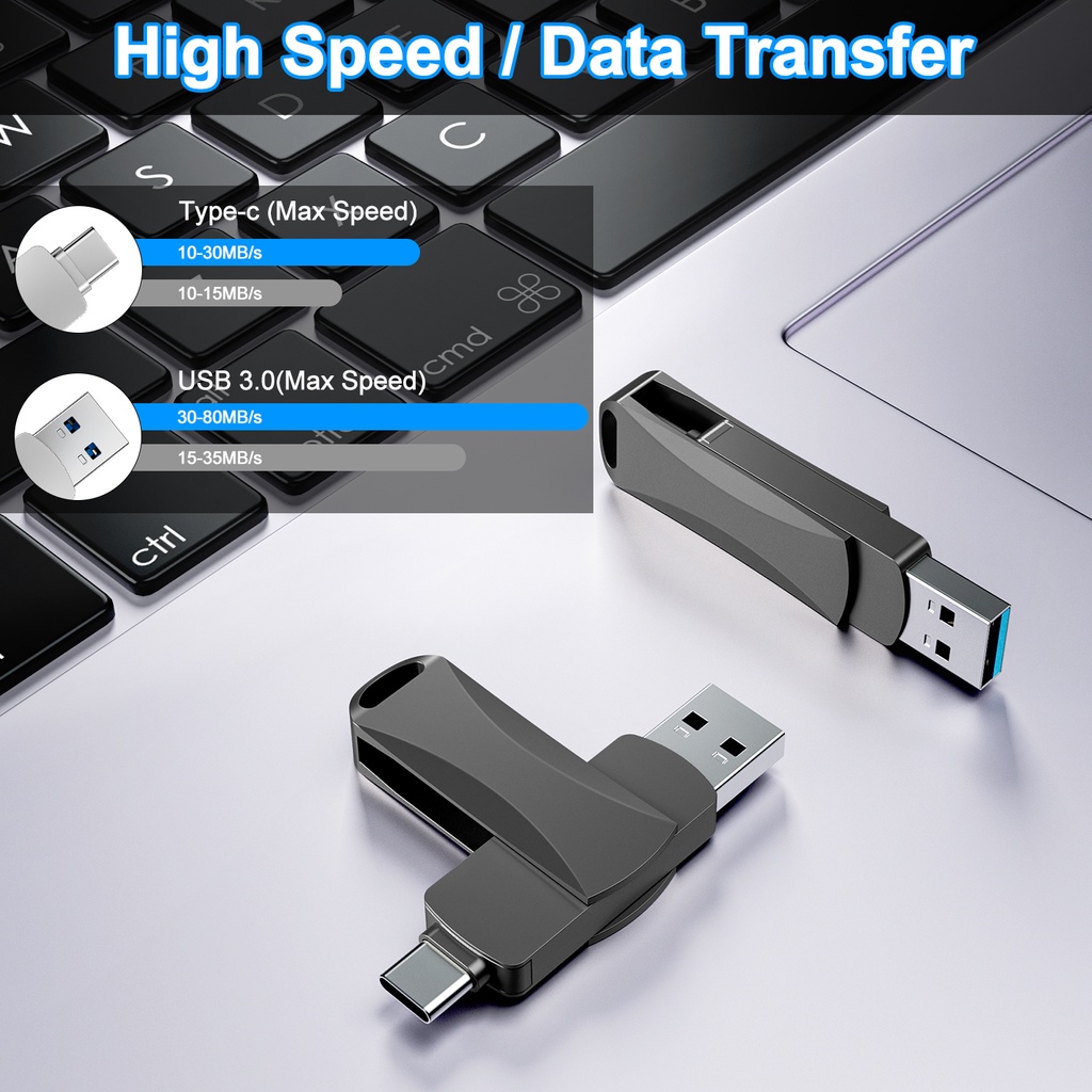 2 in 1 Flashdisk OTG Tipe C Dual Drive USB 512GB