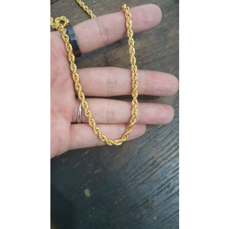 kalung pria wanita model tali korea emas asli kadar 875