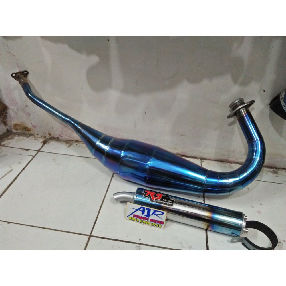 TERLARIS knalpot R9 full blue ninja 2tak R & RR