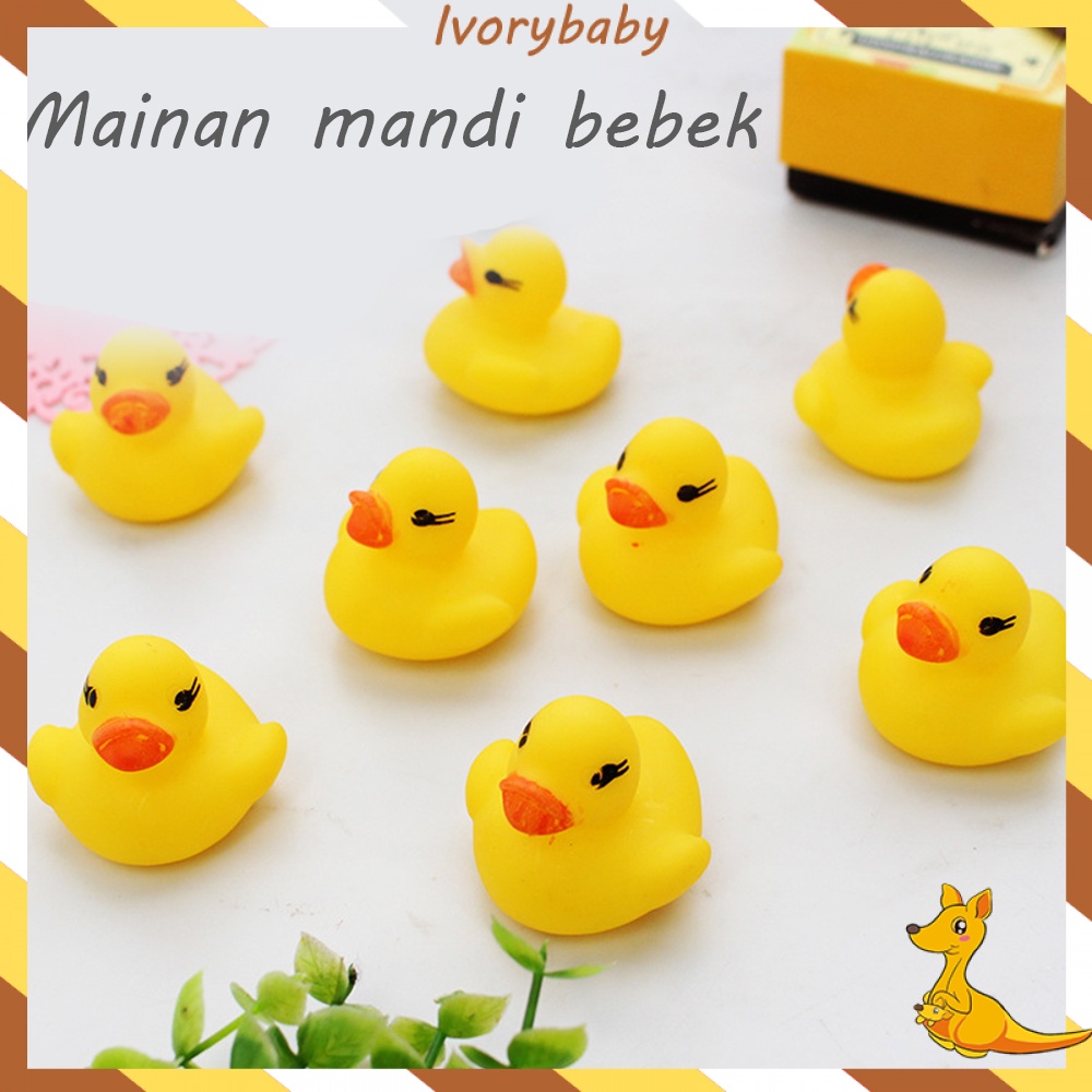 Ivorybaby Bebek mainan mandi anak bayi mainan bebek karet